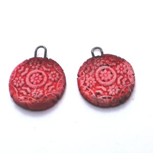 Rustic charms, ceramic, handmade, jewelry components