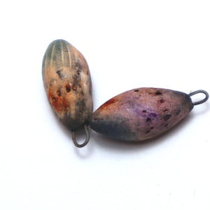 Rustic charms, ceramic, handmade, jewelry components