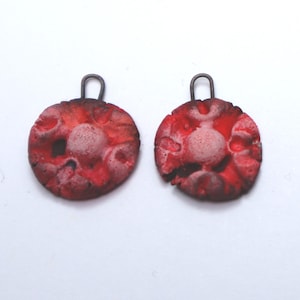 Rustic charms, ceramic, handmade, jewelry components