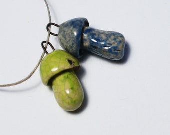 Ceramic charms, handmade, rustic, artisan earrings components