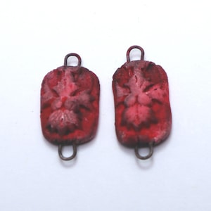 Rustic charms, ceramic, handmade, jewelry components