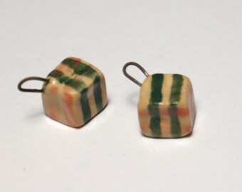 Ceramic charms, handmade, rustic, artisan earrings components