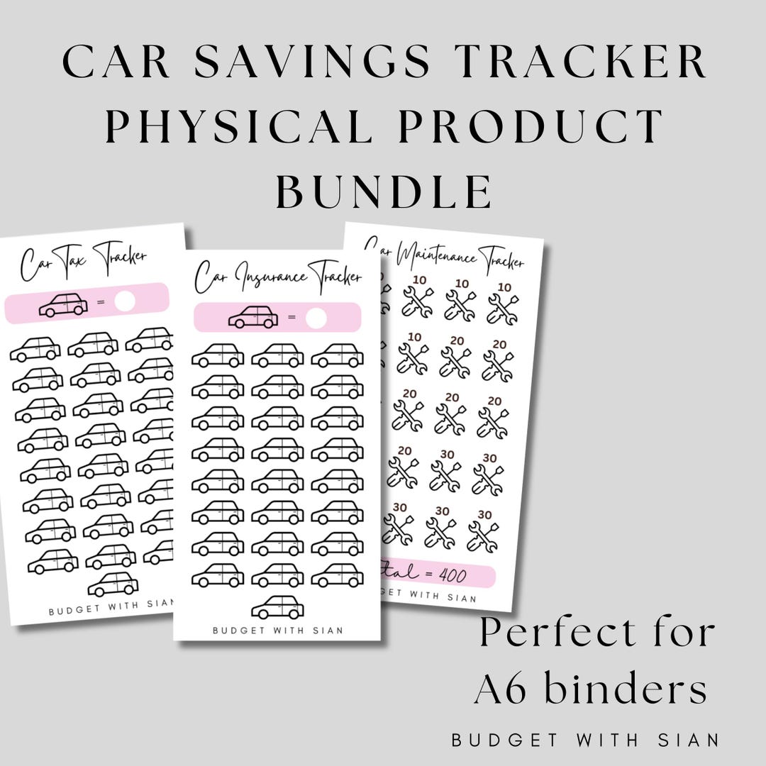 Auto Saving Patterns Laminated Car Savings Tracker Bundle | Savings Tracker | Savings ...