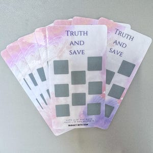 Laminated Truth & Save Cash Savings Challenge | Savings Tracker | Savings Challenge | A6 Cash Envelope Insert | Small Savings Challenge