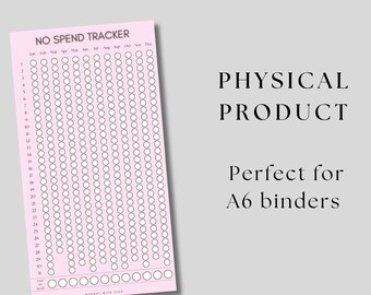 Laminated No Spend Tracker: Savings Challenge