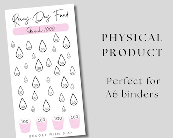Laminated Rainy Day Savings Tracker: A6 Cash Envelope Insert