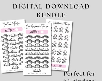 Car Savings Bundle PRINTABLE | Savings Tracker | Savings Challenge | Digital Download | Money Savings | A6 Cash Envelope Insert