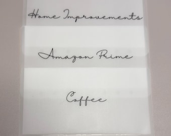 Personalised Matte Vellum Cash Envelopes: Cash Stuffing Wallet