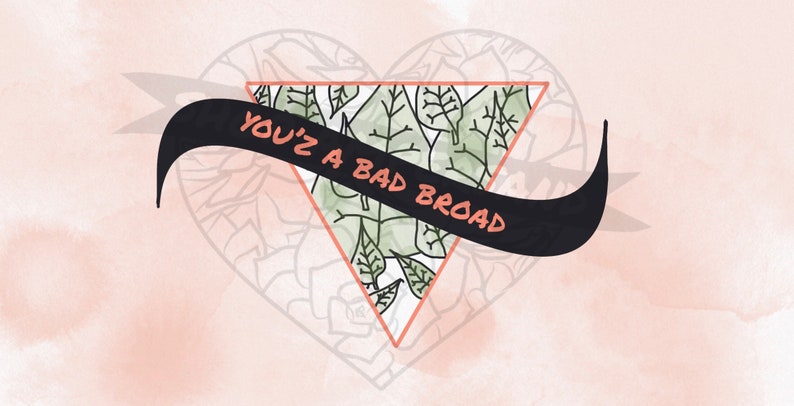 You'z A Bad Broad Art Print Blank Postcard 4x8 Etsy You'z A Bad Broad Art Print Blank Postcard 4x8 Etsy
