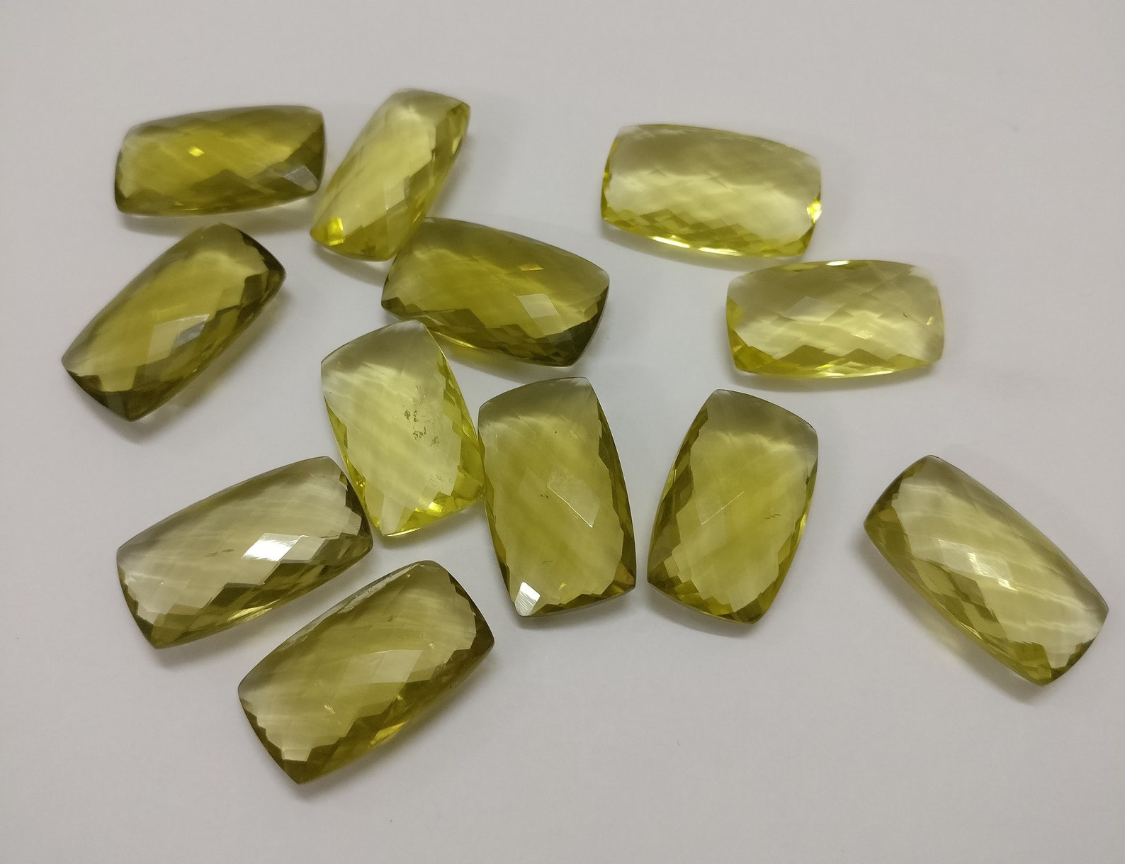Natural Olive Green Quartz Gemstone 13x23 MM Octo Cushion Etsy