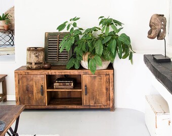 Lowboard TV-board Chest of drawers n reclaimed wood, vintage in wood,  sideboard in recycled wood Dimensions: 140 x 40 x 60 (LxWxH)