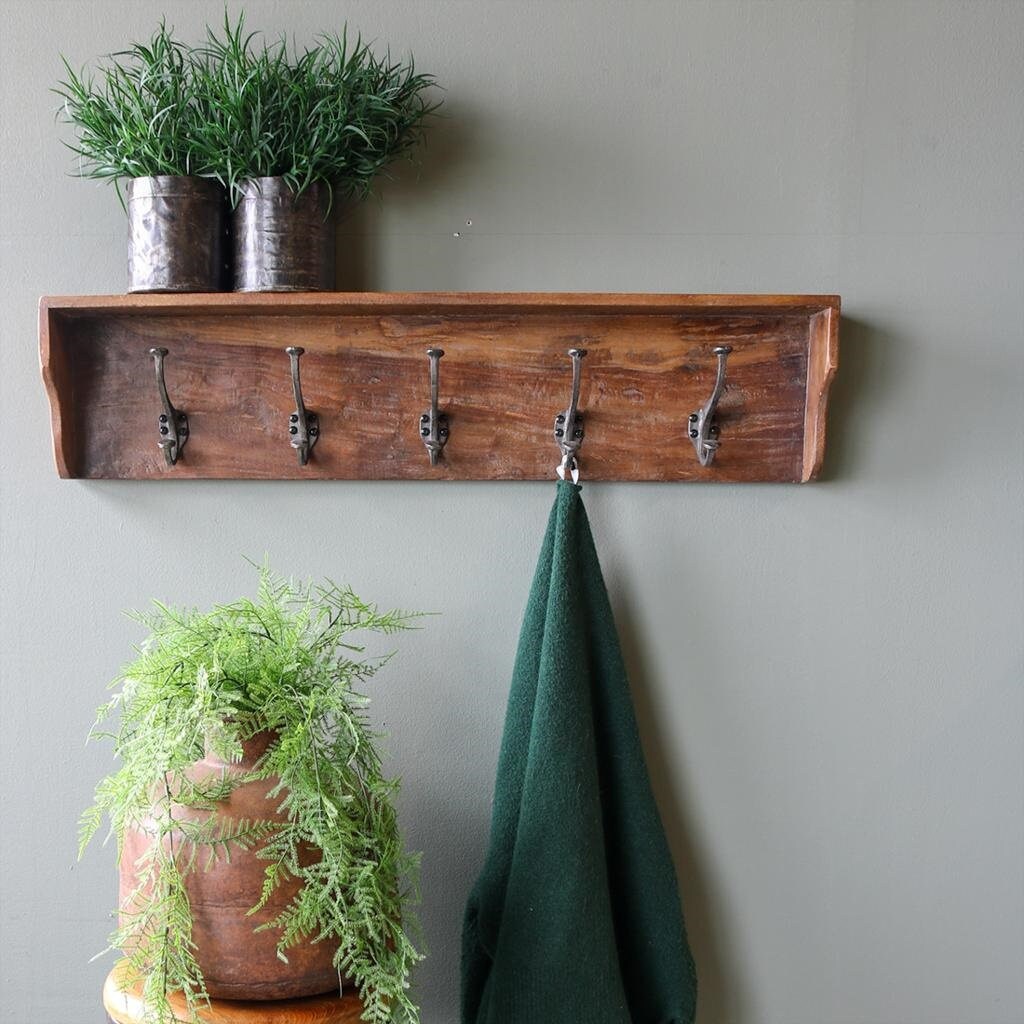 Perchero de Pared de Madera estilo vintage hecho a mano