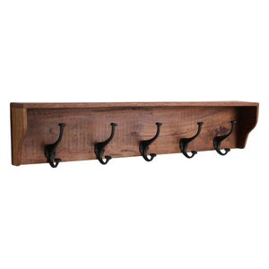 Vintage wall coat rack, hall coat rack, wardrobe made of old wood, wall hooks, coat rack hallway made of recycled wood image 3