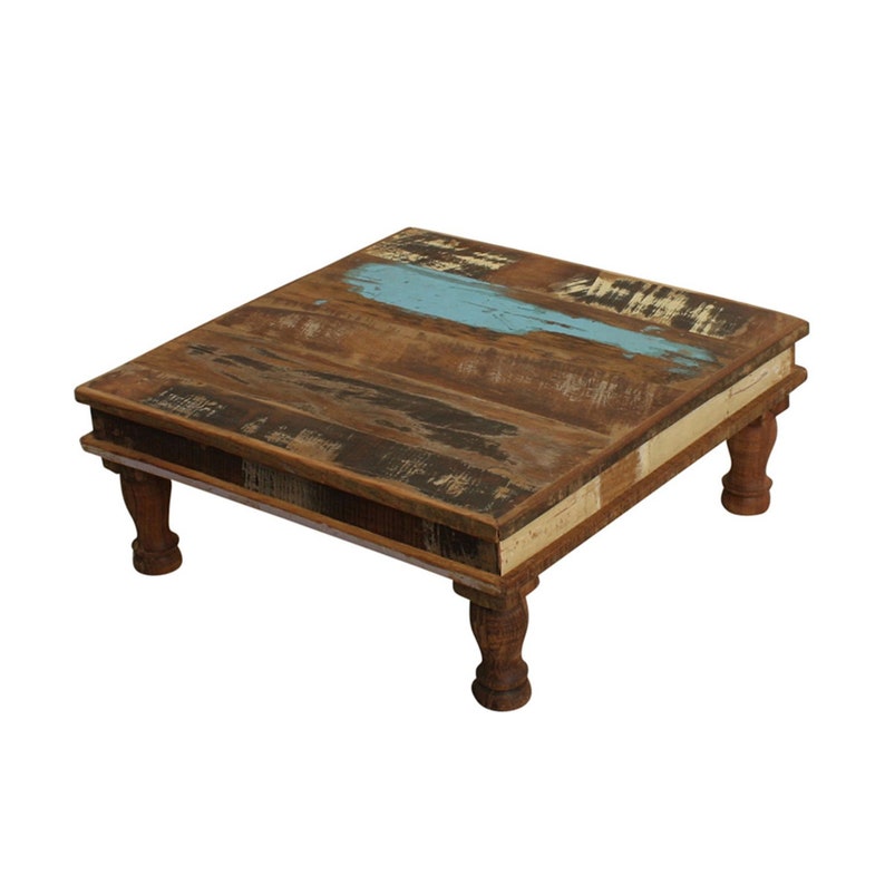 Table Bajot shabby vintage réalisée à partir de vieux bois recyclés image 3