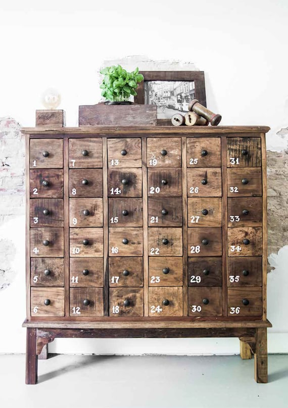 Vintage Apothecary Cabinet w/ 9 Drawers