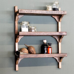 Wall shelf Shelf 3 shelves from the Factory collection with option for wall hanging on the back - Dimensions: 64cm x 16cm x 50cm (H x D x W)