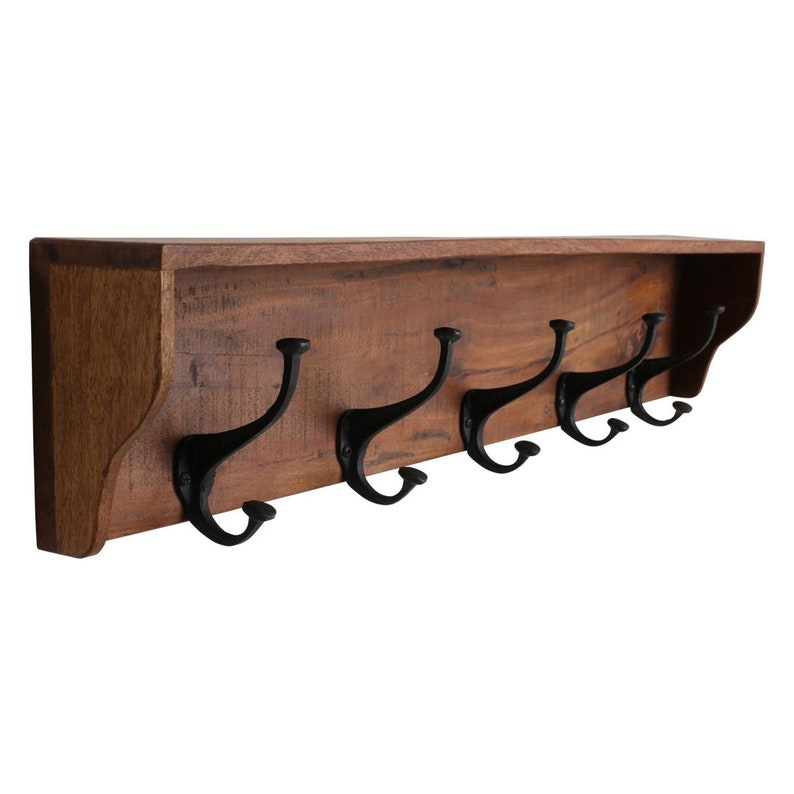 Vintage wall coat rack, hall coat rack, wardrobe made of old wood, wall hooks, coat rack hallway made of recycled wood image 5