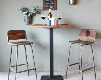 Barstool Vintage Wood, Reclaimed wood and Metal, Handmade Loft Style, Industrial Style, Industrial Barstool