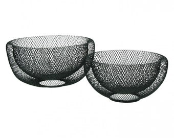 Decorative bowl Fruit basket Bread basket Kabu made of metal in set of 2, black or gold, various sizes