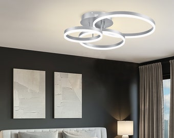 Designer LED 3 Lamp Silver Ceiling Lights Pendant Chandelier Kitchen Dining Room