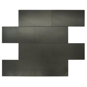 Self-adhesive Mosaic Aluminium Tile Anthracite Brick Kitchen Bathroom Backsplash Easy Fit, Peel And Stick, No Need To Grout, Metal