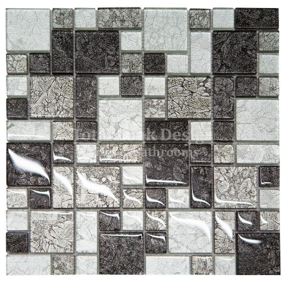 Linea Diamond Glass Mirror Stripes Mosaic Tiles Sheet For Walls Floors Bathrooms