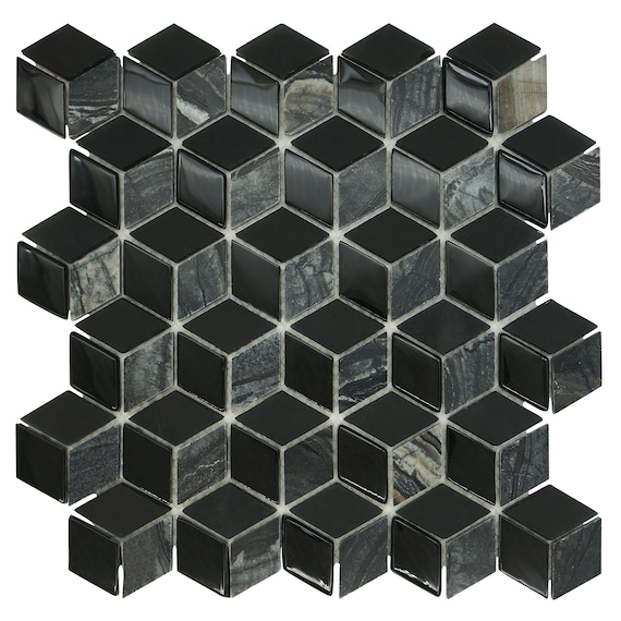 4 hojas de vinilo adhesivo 3D sobre azulejos de mosaico