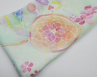 Dreams Come True - Dreamcatcher Sakura Hand Painted Silk Scarf, Present