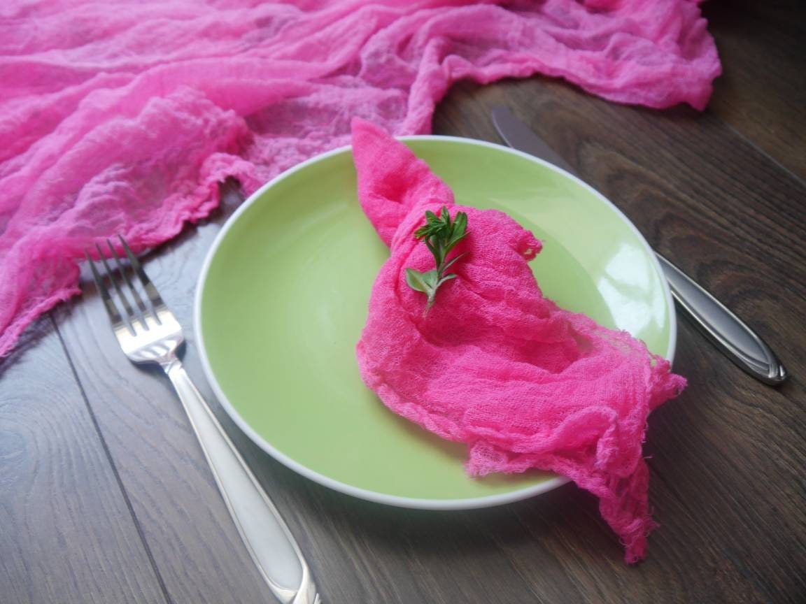 Pink Cheesecloth Dinner Napkins Gauze napkins Wedding Etsy
