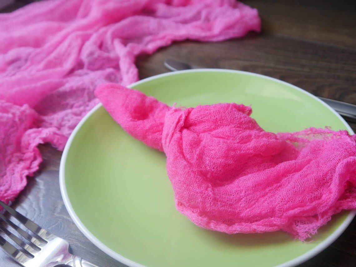 Pink Cheesecloth Dinner Napkins Gauze napkins Wedding Etsy