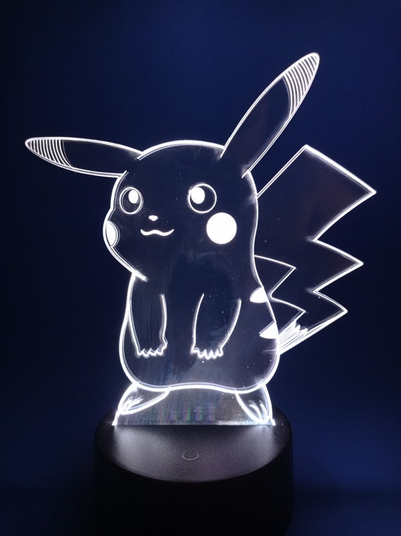 Veilleuse 3D Pikachu, lampe de table Pikachu Anime 16 lampes de décoration  à changement de couleur avec télécommande pour enfants et fans de Pikachu ( Pikachu) 