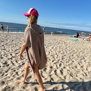 Organic Cotton Poncho Towel – OEKO-TEX® & GOTS Certified | Soft Beach|Bath Cover-Up for adults| Bio-Baumwoll Poncho| Strandtuch, Umhang