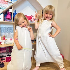Saco de dormir infantil com pernas, feito à mão, 100% algodão orgânico, musselina com certificação Oeko-Tex, saco de dormir infantil, macacão de dormir, saco de dormir, saco de dormir