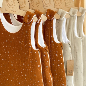 Saco de dormir de musselina com estrelas prateadas, saco de dormir de algodão, saco de dormir de algodão orgânico, saco de recém-nascido, saco de dormir feito à mão, presente de chá de bebê