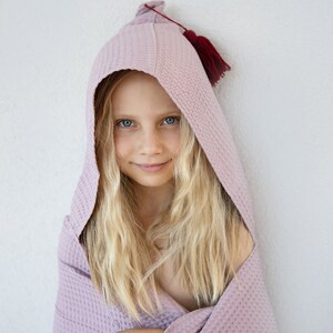 Waffel Baumwolle Kinder Poncho Handtuch | Kapuzen Strand Abdeckung-Up