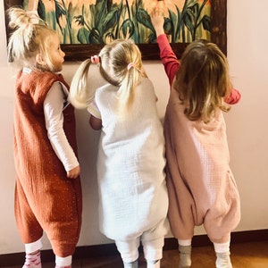 Saco de dormir para niños con piernas de muselina de algodón 100 % orgánico, saco de dormir para niños, pijama para niños, saco de dormir de muselina con certificación Oeko-tex