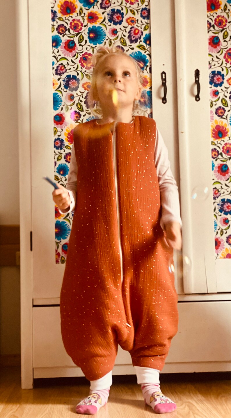 100 Organic Muslin Cotton Toddler Sleeping Bag With Legs, Kids Sleep Bag, Sleepsuit, Oekotex
