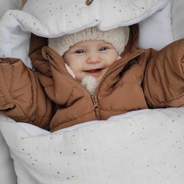 100% organic muslin cotton Baby footmuff, Baby sleeping bag for stroller/ pram, Oeko-tex standard muslin Fubsack, Baby shower gift