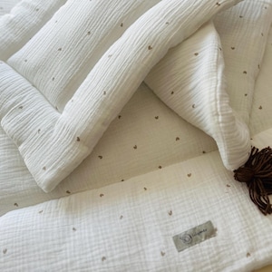Edredom de musselina Oeko-Tex 100% algodão orgânico, colcha de travesseiro de bebê de algodão, roupa de cama infantil de linho, das Bettzeug, bettwäsche für kinder, Leinen