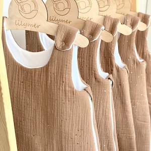 Saco de dormir 100% algodón orgánico Oeko-Tex Muslin con puntos dorados, Saco de dormir, Saco para bebés recién nacidos, Saco de dormir para bebés canastilla babyausstattung