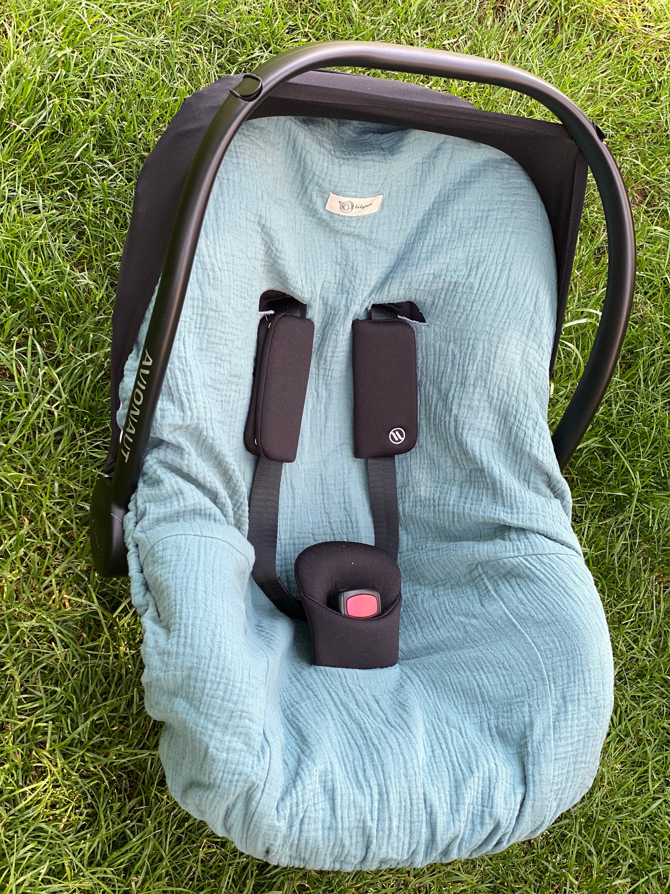 100 Organic Muslin Cotton Baby 0 12 Infant Car Seat Cover Oeko tex Standard Muslin GOTS Standard Baby Shower Gift 5 Point Harness Etsy