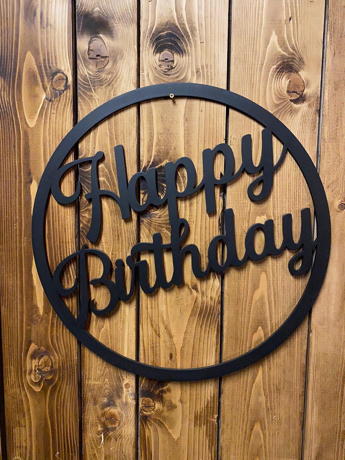Happy Birthday Hoop Wall Art Wooden Birthday Circle up to Etsy