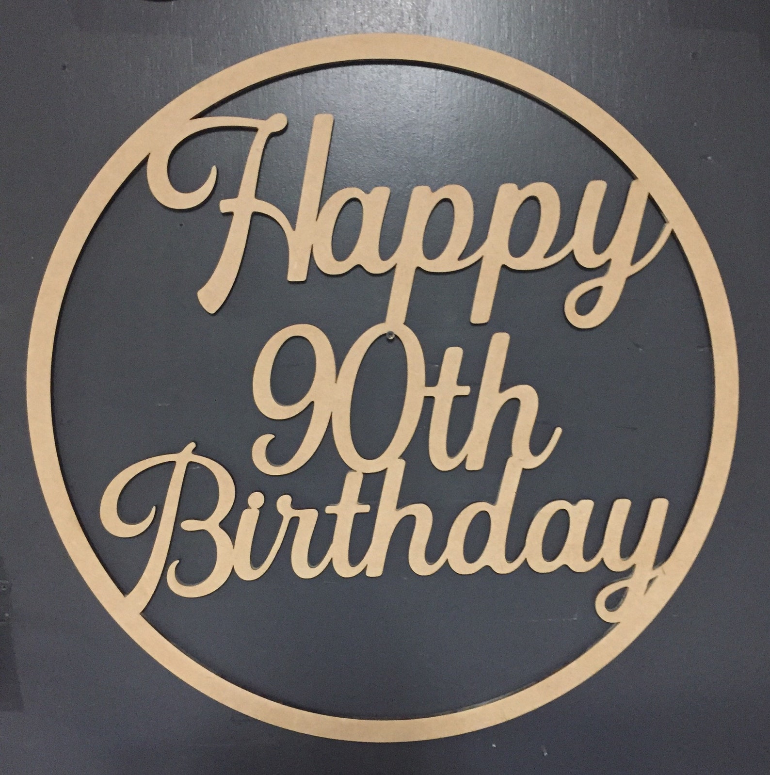 Personalised 90th Birthday Happy 90th Birthday Hoop Wall Art - Etsy UK