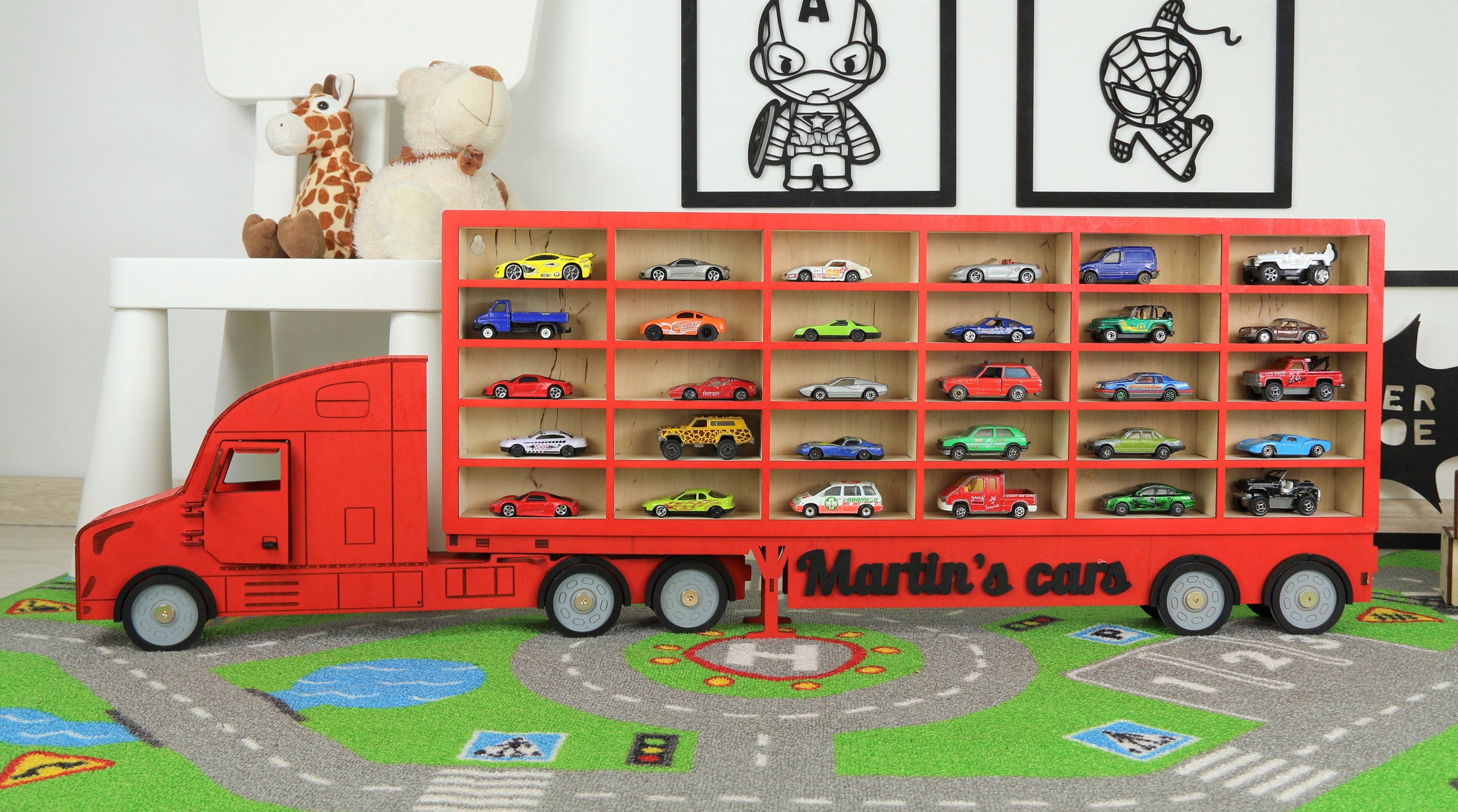 Toy Car Storage 20-100 Sections, Shelf, Garage for Hot Wheels