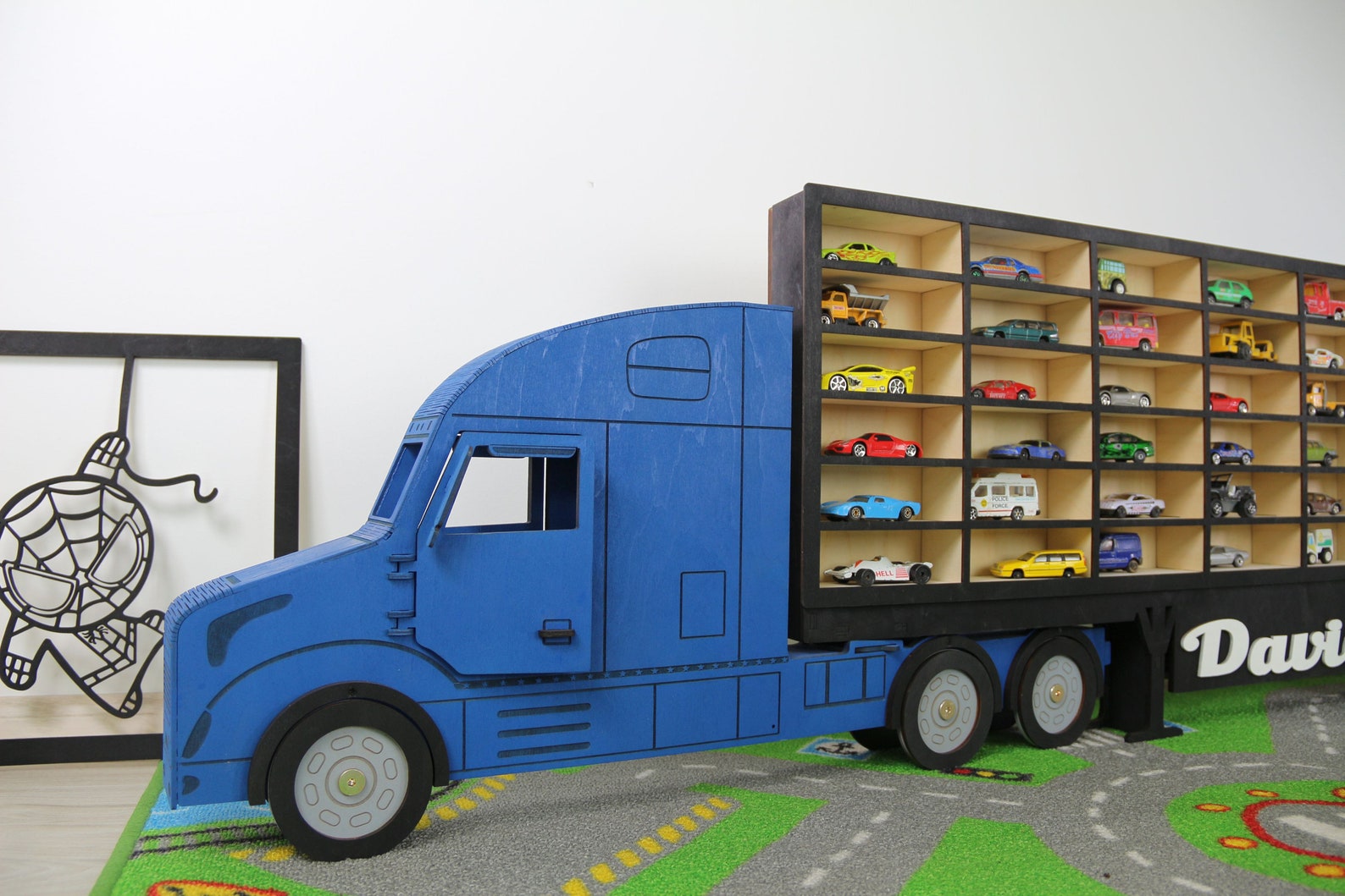 Toy Car Storage 20100 Sectionswooden Shelf for Diecast Etsy