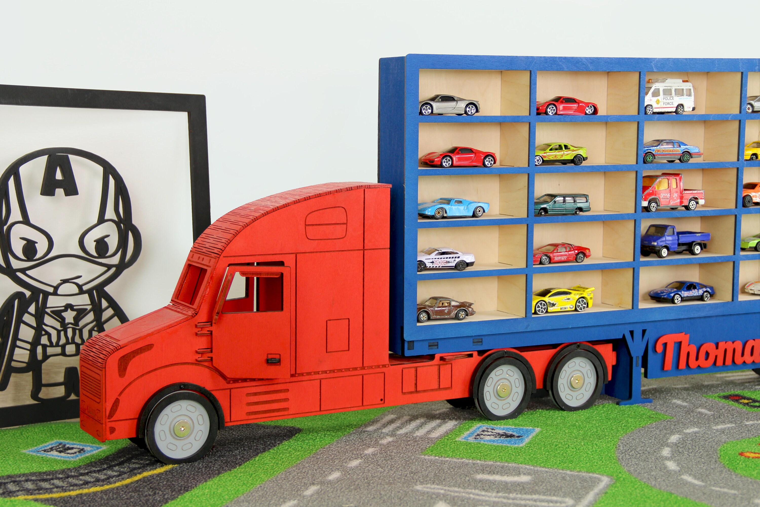 Toy Car Storage Garage for 20100 Sections Toy Car Storage Etsy