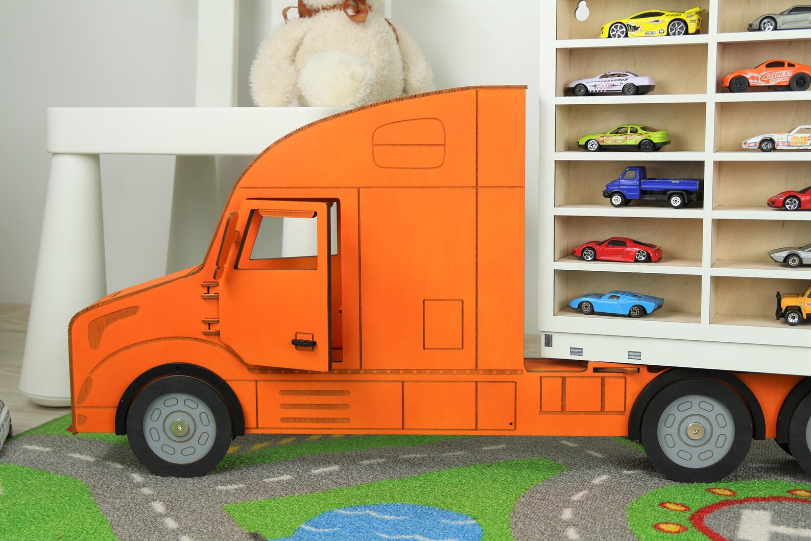 Wall Decoration Toy Car Storage Garage 20100 Sections Etsy