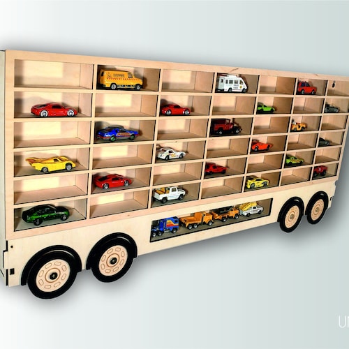 Toy Car Storage 20100 Sectionswooden Shelf for Diecast Etsy