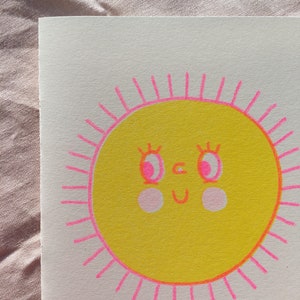 Greeting Card Sun Map Risoprint image 3