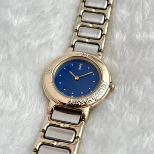 Vintage YSL Gold Logo Watch: Yves Saint Laurent Two-Tone Bracelet, 1980s